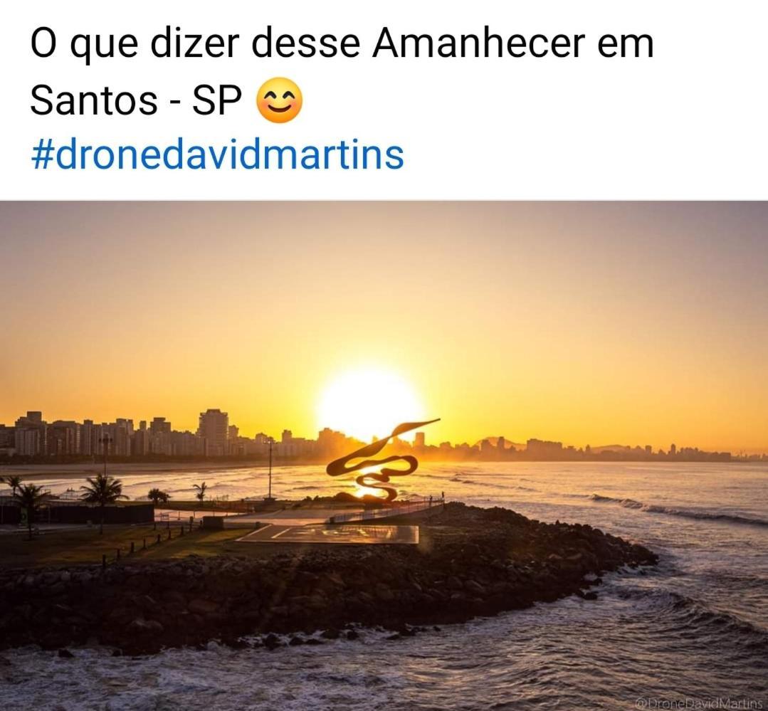 Vista Mar Na Praia Do Gonzaga Santos  Exteriör bild
